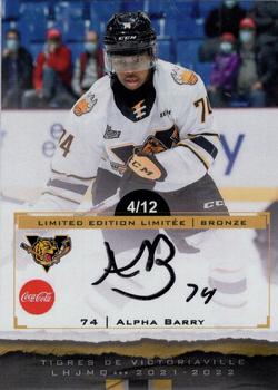 2021-22 Extreme Victoriaville Tigres (QMJHL) - Autographs Bronze #18 Alpha Barry Front