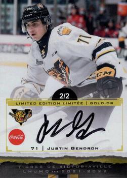 2021-22 Extreme Victoriaville Tigres (QMJHL) - Autographs Gold #16 Justin Gendron Front