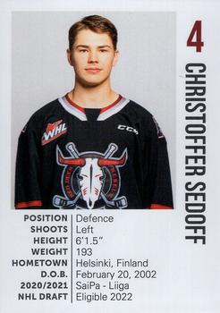 2021-22 Red Deer Rebels (WHL) #NNO Christoffer Sedoff Back