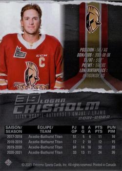 2021-22 Extreme Acadie-Bathurst Titan (QMJHL) #17 Logan Chisholm Back