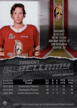 2021-22 Extreme Acadie-Bathurst Titan (QMJHL) - Autographs #12 Jaxon Bellamy Back