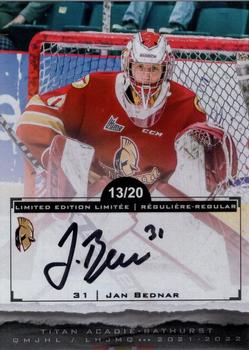 2021-22 Extreme Acadie-Bathurst Titan (QMJHL) - Autographs #14 Jan Bednar Front
