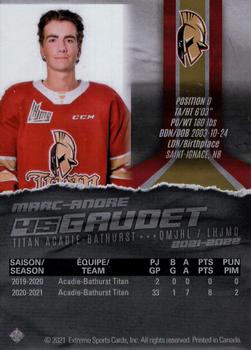 2021-22 Extreme Acadie-Bathurst Titan (QMJHL) - Autographs #19 Marc-Andre Gaudet Back