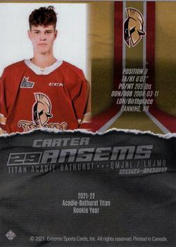 2021-22 Extreme Acadie-Bathurst Titan (QMJHL) - Autographs Bronze #13 Carter Ansems Back