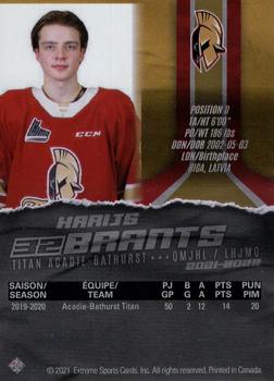 2021-22 Extreme Acadie-Bathurst Titan (QMJHL) - Autographs Bronze #15 Harijs Brants Back