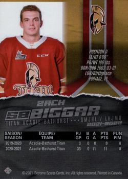 2021-22 Extreme Acadie-Bathurst Titan (QMJHL) - Autographs Bronze #20 Zach Biggar Back