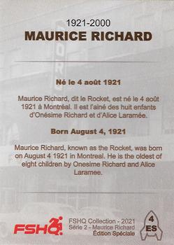 2021 FSHQ Collection Maurice Richard - Édition Spéciale Maurice Richard #4ES Maurice Richard Back