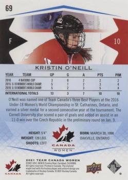 2021-22 Upper Deck Team Canada Juniors - Blue #69 Kristin O'Neill Back