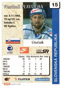 1995-96 APS Slovensky Hokejovy Klub (Slovakian) #15 Vlastimil Plavucha Back