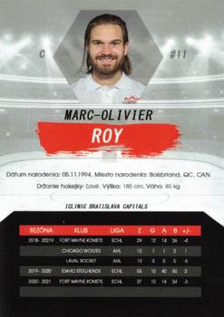 2021-22 Bratislava Capitals (ICEHL) #NNO Marc-Olivier Roy Back