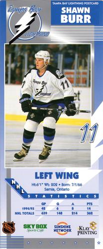 1995-96 Tampa Bay Lightning Postcards #NNO Shawn Burr Front
