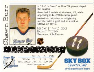 1995-96 Tampa Bay Lightning Photo Album Cards #NNO Shawn Burr Back