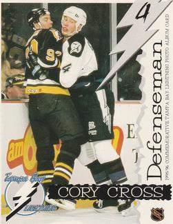 1995-96 Tampa Bay Lightning Photo Album Cards #NNO Cory Cross Front