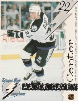 1995-96 Tampa Bay Lightning Photo Album Cards #NNO Aaron Gavey Front