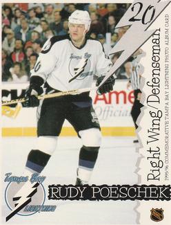 1995-96 Tampa Bay Lightning Photo Album Cards #NNO Rudy Poeschek Front