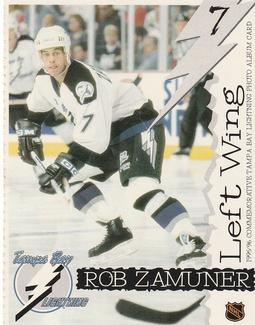 1995-96 Tampa Bay Lightning Photo Album Cards #NNO Rob Zamuner Front
