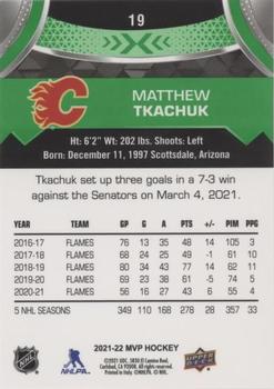 2021-22 Upper Deck MVP - Green Script #19 Matthew Tkachuk Back