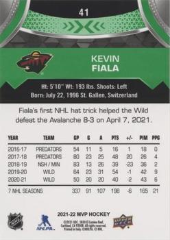 2021-22 Upper Deck MVP - Green Script #41 Kevin Fiala Back