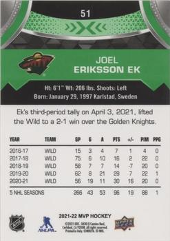 2021-22 Upper Deck MVP - Green Script #51 Joel Eriksson Ek Back