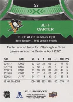 2021-22 Upper Deck MVP - Green Script #52 Jeff Carter Back
