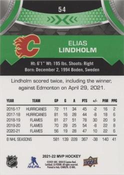 2021-22 Upper Deck MVP - Green Script #54 Elias Lindholm Back