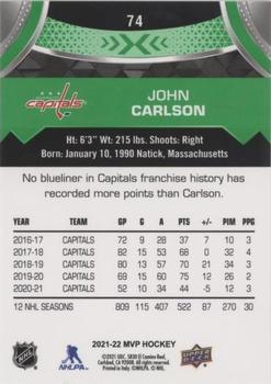 2021-22 Upper Deck MVP - Green Script #74 John Carlson Back