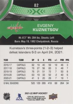 2021-22 Upper Deck MVP - Green Script #82 Evgeny Kuznetsov Back