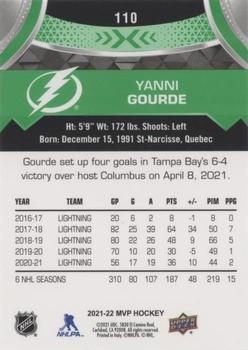 2021-22 Upper Deck MVP - Green Script #110 Yanni Gourde Back