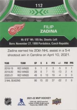 2021-22 Upper Deck MVP - Green Script #112 Filip Zadina Back