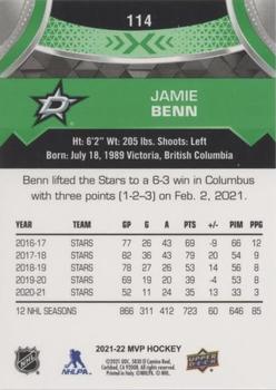 2021-22 Upper Deck MVP - Green Script #114 Jamie Benn Back