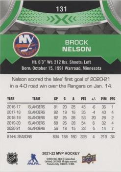 2021-22 Upper Deck MVP - Green Script #131 Brock Nelson Back