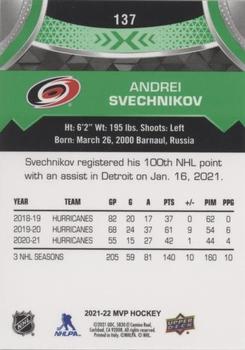 2021-22 Upper Deck MVP - Green Script #137 Andrei Svechnikov Back