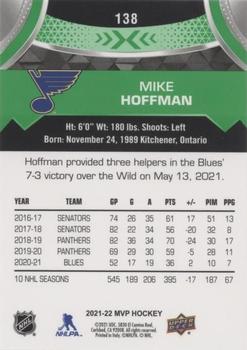 2021-22 Upper Deck MVP - Green Script #138 Mike Hoffman Back