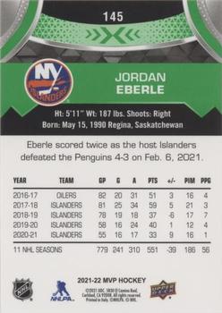 2021-22 Upper Deck MVP - Green Script #145 Jordan Eberle Back