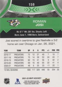 2021-22 Upper Deck MVP - Green Script #159 Roman Josi Back