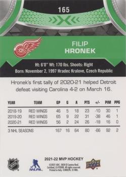 2021-22 Upper Deck MVP - Green Script #165 Filip Hronek Back
