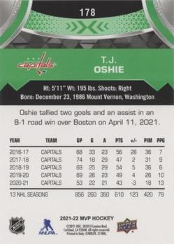 2021-22 Upper Deck MVP - Green Script #178 T.J. Oshie Back