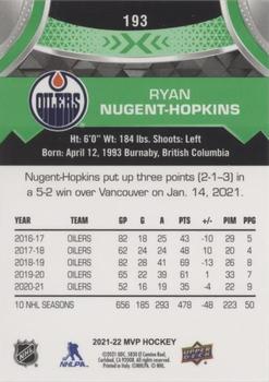 2021-22 Upper Deck MVP - Green Script #193 Ryan Nugent-Hopkins Back