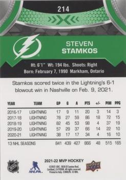 2021-22 Upper Deck MVP - Green Script #214 Steven Stamkos Back
