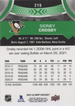 2021-22 Upper Deck MVP - Green Script #219 Sidney Crosby Back