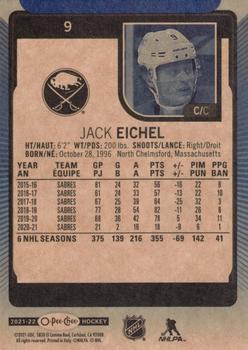 2021-22 O-Pee-Chee - Blue Border #9 Jack Eichel Back