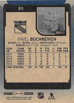 2021-22 O-Pee-Chee - Blue Border #85 Pavel Buchnevich Back