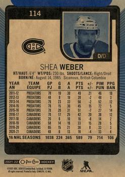 2021-22 O-Pee-Chee - Blue Border #114 Shea Weber Back
