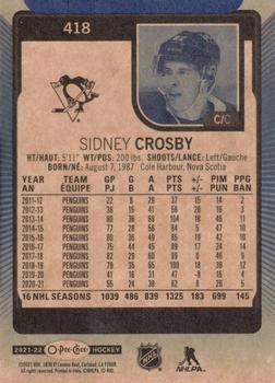 2021-22 O-Pee-Chee - Blue Border #418 Sidney Crosby Back