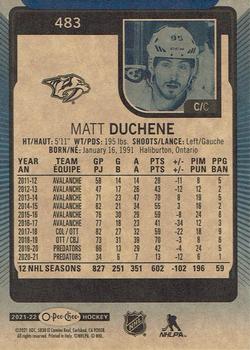 2021-22 O-Pee-Chee - Blue Border #483 Matt Duchene Back