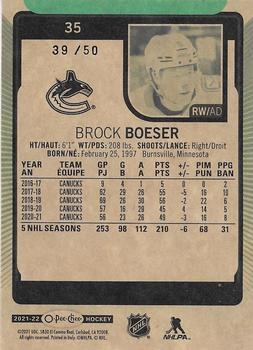 2021-22 O-Pee-Chee - Neon Green Border #35 Brock Boeser Back