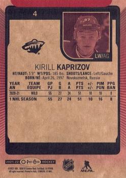2021-22 O-Pee-Chee - Red Border #4 Kirill Kaprizov Back