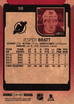 2021-22 O-Pee-Chee - Red Border #98 Jesper Bratt Back