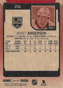 2021-22 O-Pee-Chee - Red Border #252 Mikey Anderson Back