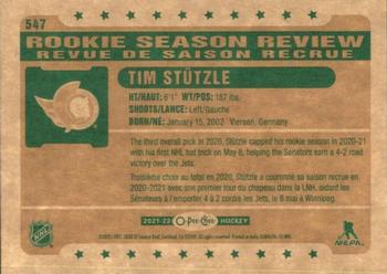2021-22 O-Pee-Chee - Retro #547 Tim Stutzle Back